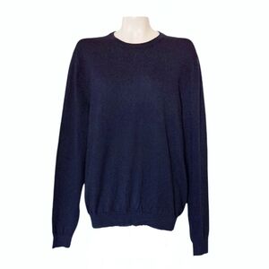 Brooks Brothers Merino Italian Wool Sweater Business Casual Navy Preppy Large